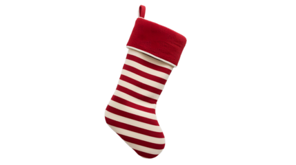 Plaid Christmas Stocking with Fluffy White Cuff – Cozy Holiday Decor Illustration