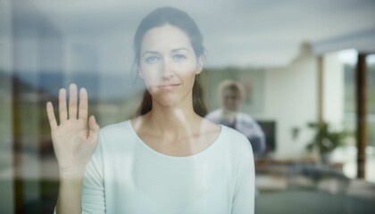 portrait, femme, regard direct, vitre, reflets, bokeh, lumi&egrave;re chaude, ambiance cosy, int&eacute;rieur flou, profondeur de champ, atmosph&egrave;re douce, soir&eacute;e, caf&eacute;, expression calme, photographie 