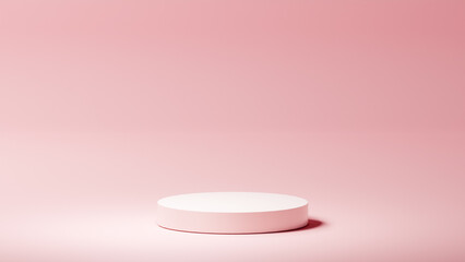 horizontal light pink background, isolated white rounded base, light pink color palette, product placement, background color palette. isolated rounded podium