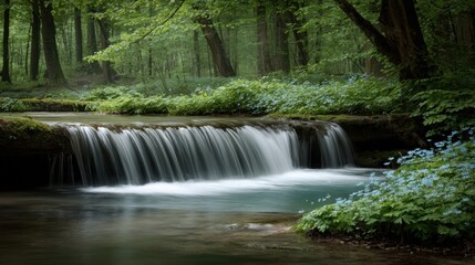 Waterfall landscape in the forest
