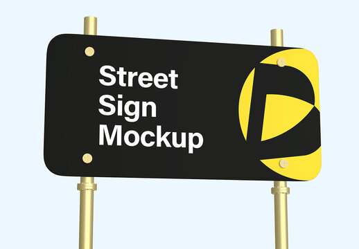 Directional Street Sign Mockup