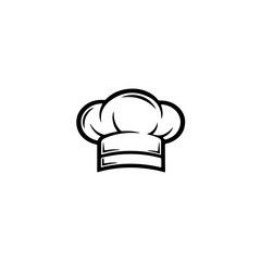 Classic chef hat outline graphic representing culinary arts, professionalism, and the restaurant industry, suitable for food blogs and menus. isolated on transparent background