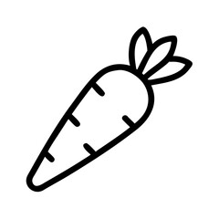 Line art style carrot illustration in black and white
