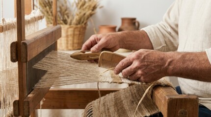 the hands of an artisan dance like leaves in the wind crafting with natural materials