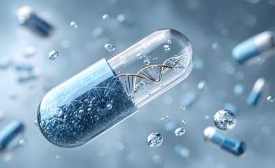 DNA in blue capsule
