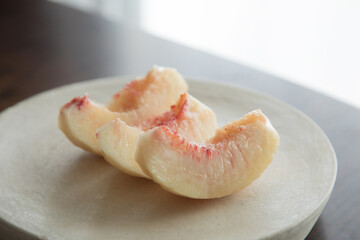 桃、白桃、荒川の桃、カット桃