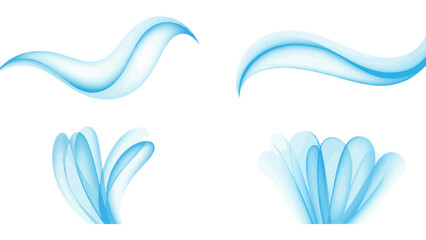 Fototapeta premium Abstract Blue Wavy Lines and Shapes Design Elements