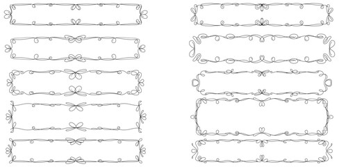 Elegant Border Frames A set of exquisitely crafted border frames, each displaying intricate floral and decorative designs perfect for enhancing visual appeal.