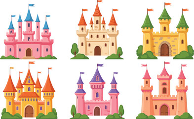 Cute Cartoon Daisy Flower Mascot Character Vector Set