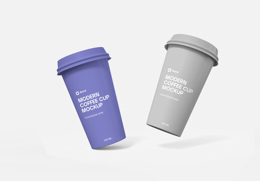 Floating Paper Cup Mockup