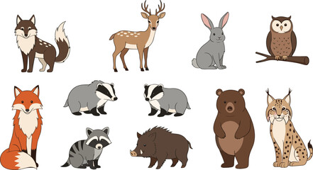 Fashionable Sunglasses Eyewear Outline Line Art Vector Set