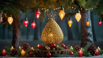 christmas tree and decorations