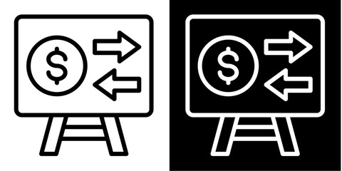 Cash Flow Projection Icon Set White Style Collection