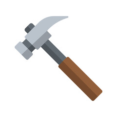 Claw Hammer Tool Flat Vector Icon for Construction
