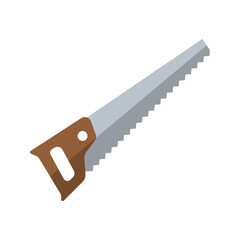 Manual Hand Saw Wood Cutting Tool Flat Icon
