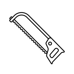 Outline Frame Handsaw Cutting Tool Line Art Icon
