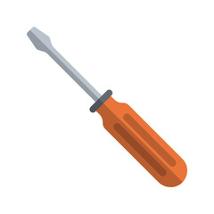 Flathead Screwdriver Hand Tool Flat Vector Icon
