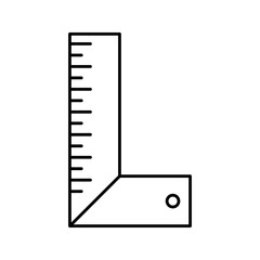 Outline Carpenter's Try Square Measuring Line Art Icon

