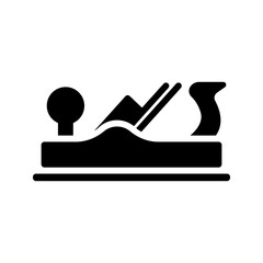 Solid Black Hand Wood Plane Tool Silhouette Icon
