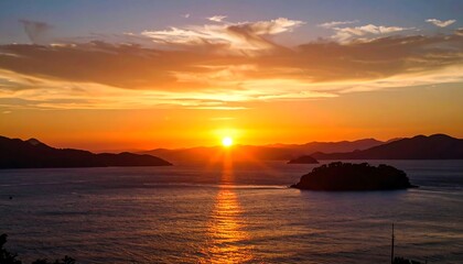 Sunset over the islands