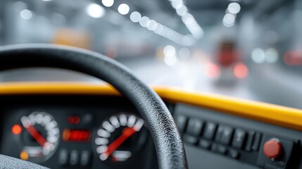 Steering wheel circular device in vehicle cockpit enabling driver to control direction and maneuverability