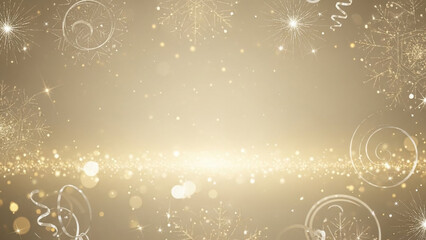 Luxurious golden sparkling background with shimmering bokeh lights and abstract festive elements perfect for holiday greetings celebrations and elegant promotions