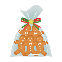 袋詰めのジンジャーマンクッキー