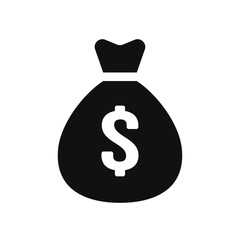 Money bag icon. Savings bag icon.