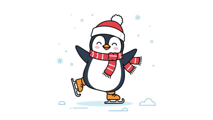 Penguin Ice Skating Cheer