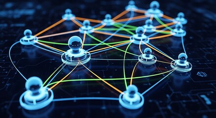 Interconnected Network - Visualizing Connections and Relationships in a Digital World.