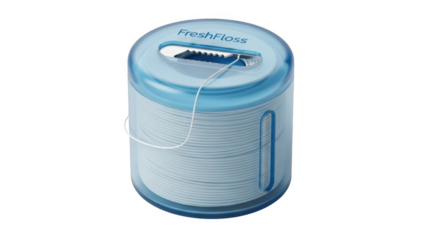 Blue Fresh Floss dental floss dispenser with white floss