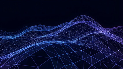 Digital Network Grid Abstract Technology Background with Blue and Purple Hues