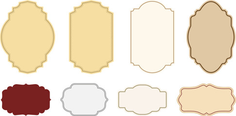 Set of vintage label and badges shape collections. Vector illustration. Black template for patch, insignias, overlay.

