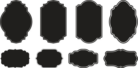 Set of vintage label and badges shape collections. Vector illustration. Black template for patch, insignias, overlay.  © Vector Store