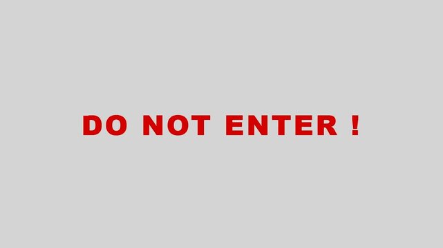 Do Not Enter Warning Sign on White Background.