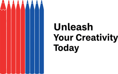 Unleash your creativity today with a vibrant display of red and blue pencils, symbolizing artistic expression, innovation, and the tools for new ideas and growth.