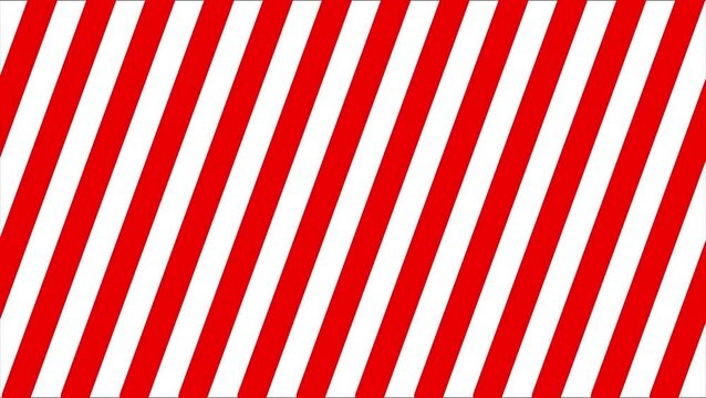 Animated diagonal striped background, Red and white seamless pattern video animation