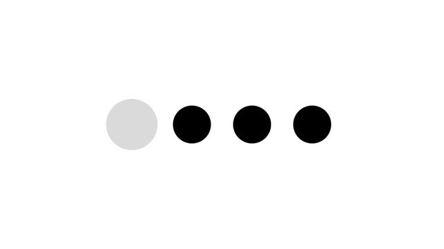Simple circle bigger and fade for loading animation, looping 4 dots motion graphic animation video