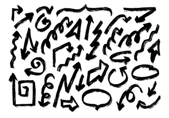 Charcoal and crayon doodles with curly lines, splashes, squiggles, and rough strokes. Pastel texture sketch elements with swirls, curves, pointers. Vector graphic set of an artistic pencil scribbles.