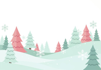 Obraz premium Colorful Winter Landscape with Pink and Green Trees