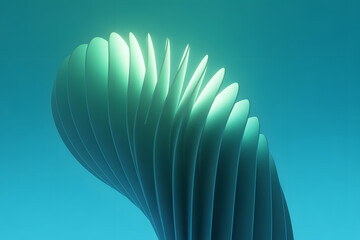 Abstract Sculpture of Light and Form: An elegant abstract sculpture exhibits a captivating interplay of light and form, with graceful.