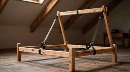 Wooden Pilates Reformer Frame in Loft