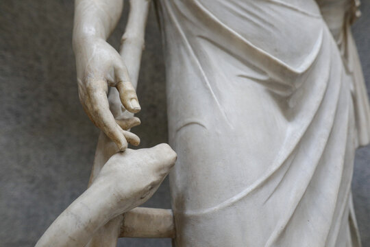 Details from a statue of Aesculap