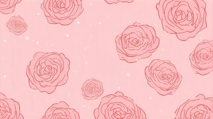 pink roses seamless pattern