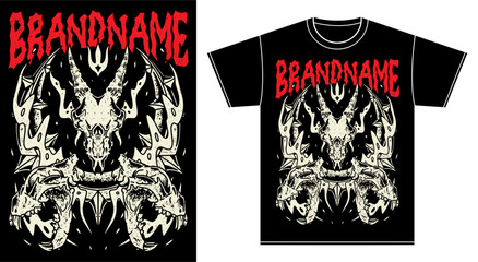 tshirt illustration design metal band merchandise skull metalcore