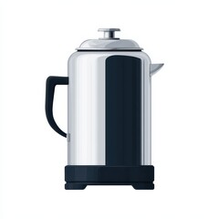 Obraz premium Stylish chrome coffee pot with a sleek design, perfect for modern kitchens.