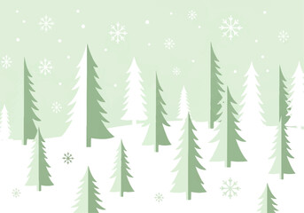 Pastel Winter Forest with Snow and Soft Colors