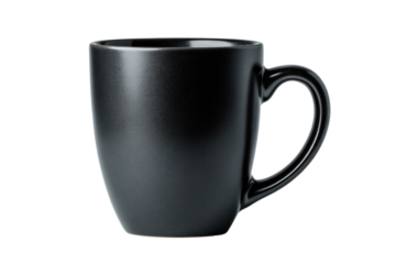 Elegant Black Mug: A sleek, black mug stands as a symbol of comfort and practicality. With its graceful design and ergonomic handle, it promises a moment of pause and serenity.