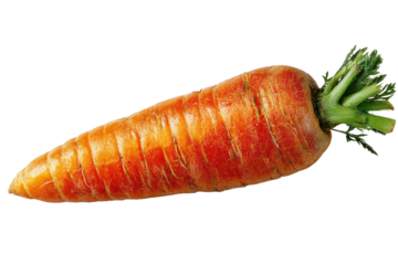 Vibrant Carrot: An eye-level shot captures a vibrant carrot, freshly picked and bursting with life, the epitome of garden-fresh goodness.