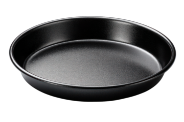 Culinary Canvas: A minimalist studio shot presents a sleek, empty pie pan, designed for culinary masterpieces. Its depth and shape inviting culinary exploration. 